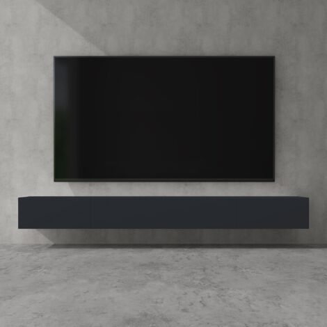 doporro Mobile Porta TV Sospeso 280 cm con 4 Ante Antracite Opaco, Credenza Bassa da Soggiorno Salotto, Madia Consolle per TV Fernsehschrank02