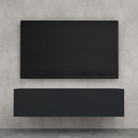 doporro Mobile Porta TV Sospeso 120 cm con Anta Antracite Opaco, Credenza Bassa da Soggiorno Salotto, Madia Consolle per TV Fernsehschrank02