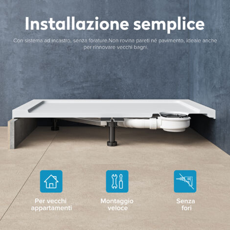 doporro Piedini per Piatti Doccia – Telaio Regolabile in Acciaio Zincato – Piedini Supporto Universale Lunghezza 1080mm Duschwannenfüße01