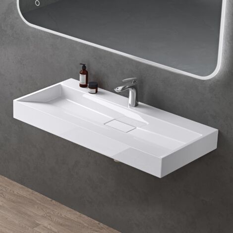 Lavabo Da Appoggio Ceramica 45cm - Rettangolare E Nano Rivestimento | Per Bagno Moderno E Facile Da Pulire - Foto 4