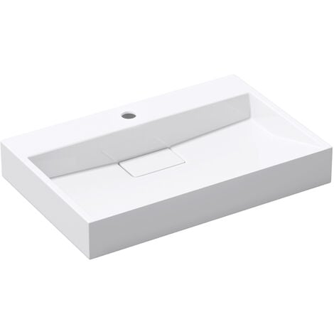 Lavabo da Incasso 101x46,5x2 cm in Resina TFTBianco Lucido