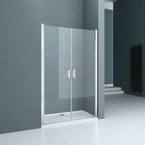 Porta della doccia a battente 80 x 195 x 1,92 cm Vetro e Metallo Nero opaco  SARASOTA