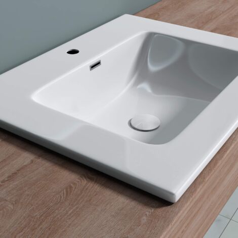 doporro® Lavabo da Appoggio, Lavabo Bagno Sospeso 100x51x13cm