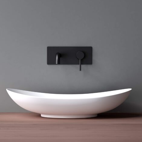 Rubinetto Bagno Nero Opaco A Cascata Con Scarico Pop-up – Monocomando In Acciaio Inox, Foro Singolo - 2