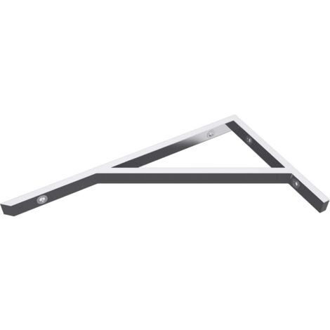 doporro Staffe per Mensola Reggimensola Triangolare 45 cm in Acciaio Inox Cromo, Supporti a L per Scaffali a Muro 450x250 mm, 3 Pezzi - WH02