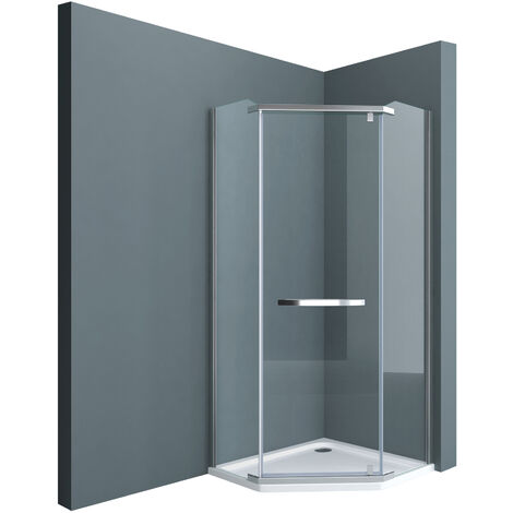 doporro® Box Doccia 80x80x195cm, Cabina Bagno Vetro di Sicurezza ESG Vetro Trasparente Incluso Rivestimento Facile da Pulire con porte girevoli a 180° Ravenna08K