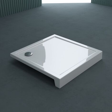 doporro Piatto Doccia Quadrato in Acrilico Rinforzato con Bordo Alto 14 cm – Bianco Lucido 80x80 cm Mod.Faro1H