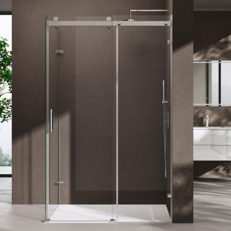 doporro Box Doccia 100x135cm, Cabina Doccia con Porta Scorrevole Vetro di Sicurezza ESG Vetro Trasparente Incluso Rivestimento Facile da Pulire Ravenna17-2k