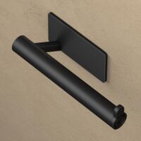 doporro Portarotoli da Parete in Acciaio Inox 304, Autoadesivo 3M Senza Forare, Design Moderno Nero Opaco Lino-02