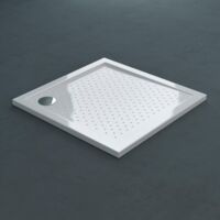 doporro Piatto Doccia Quadrato in Acrilico Ultrasottile Bordato con Superficie Puntinata Antiscivolo Altezza 4 cm Mod.Lucia01AR – Bianco Lucido 80x80 cm Piletta Inclusa (AL01)