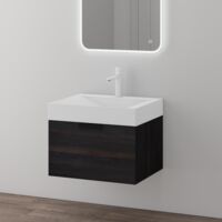 doporro Mobile Bagno Sospeso 60x35x48cm, Mobiletto per Bagno in Antracite, Seria Lonato
