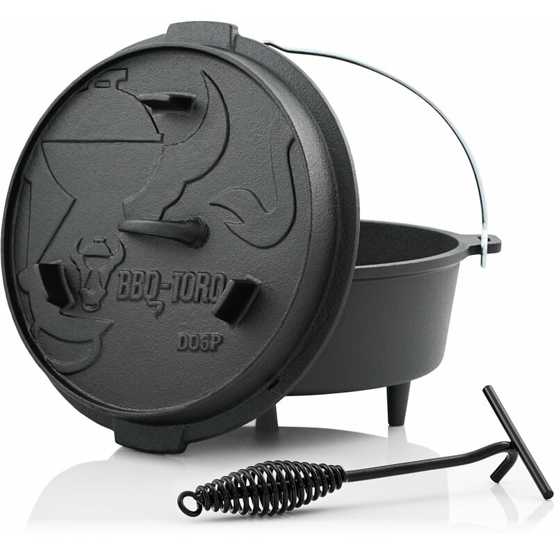 BBQ-Toro Dutch Oven DO6P, pentola in ghisa premium da 7,3 l, pentola in  ghisa