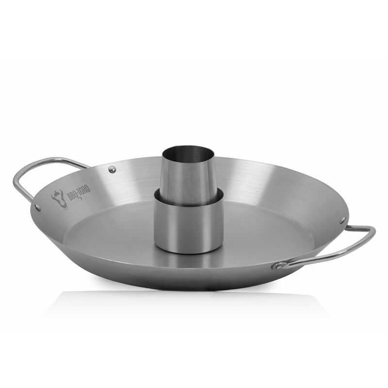 BBQ-Toro Griglia per pollo in acciaio inox Ã˜ 30 cm con contenitore per  aromi e vassoio di sgocciolamento Porta pollame