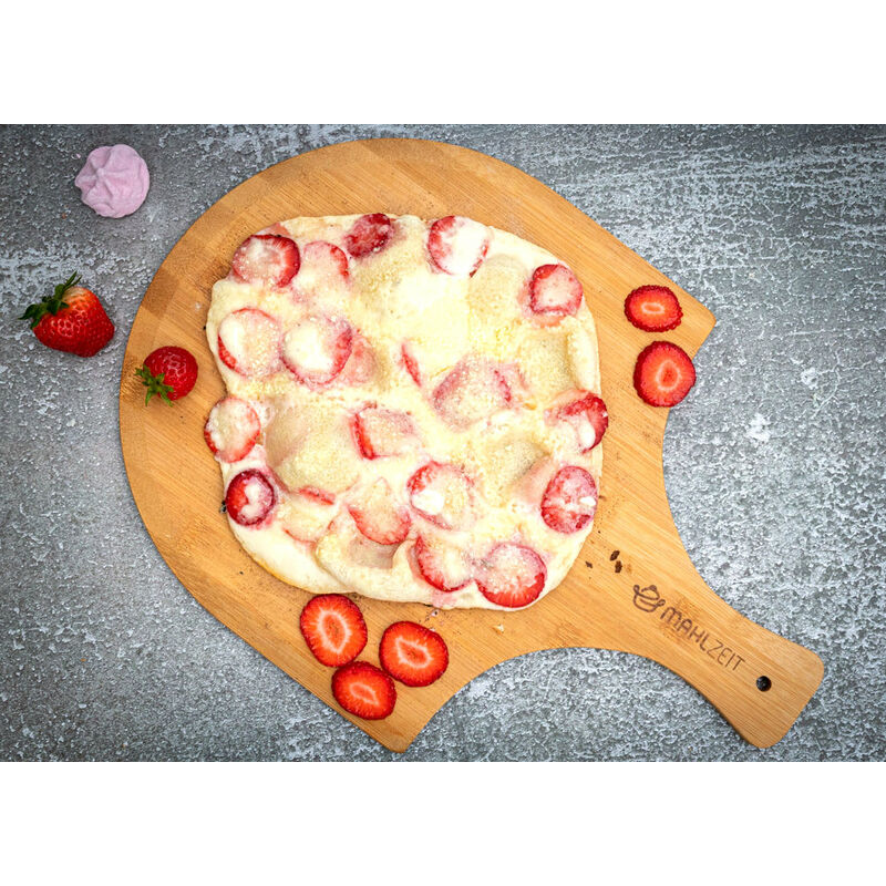 COM-FOUR® Piastra per pietra per pizza 33 cm con spingi pizza