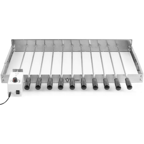 BBQ-Toro Girarrosto elettrico Struttura in acciaio inox con 11 spiedini e motore regolabile