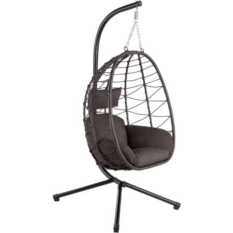 HinHocker sedia sospesa con sostegno  Marrone  Poltrona ergonomica con cuscino e imbottitura