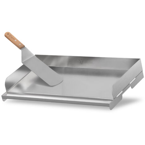 BBQ-Toro piastra per grigliare in acciaio inox, 49,5 x 28 cm, BBQ plancha, vassoio per grigliare, padella per grigliare