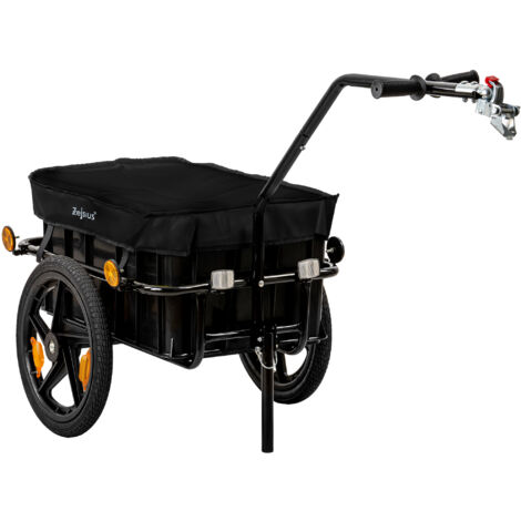 Zelsius carrello per bicicletta con copertura nera, carrello da trasporto