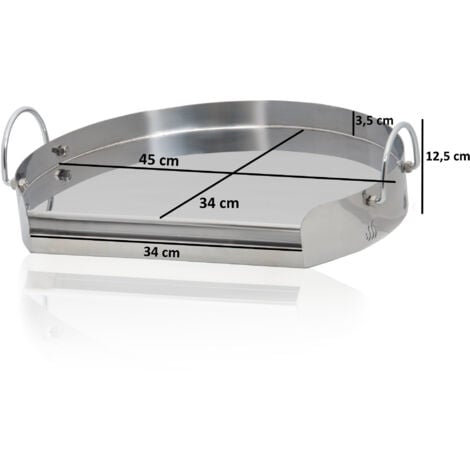 Piastra Per BBQ In Acciaio Inox BBQ-Toro - 49,5x32 Cm, Per Griglie A Gas O Carbone, Con Scolo Grasso