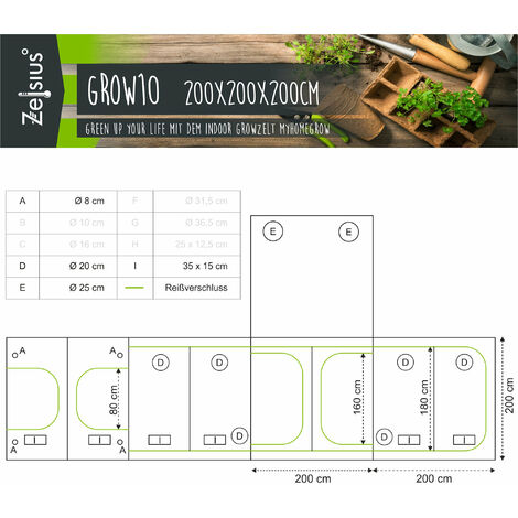 Coltivare Tenda 600D 60x60x180cm Idroponica Finestra Porta Interno Grow Room 96885227 - Foto 14
