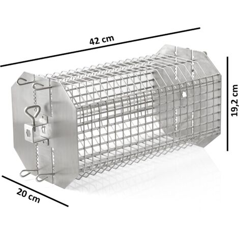 Set 2 Cestelli Griglia Rotanti In Acciaio Inox Per BBQ - Accessori Da Esterno
