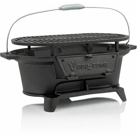 BBQ-Toro Pentola per grigliare in ghisa con griglia, 50 x 25 x 23 cm