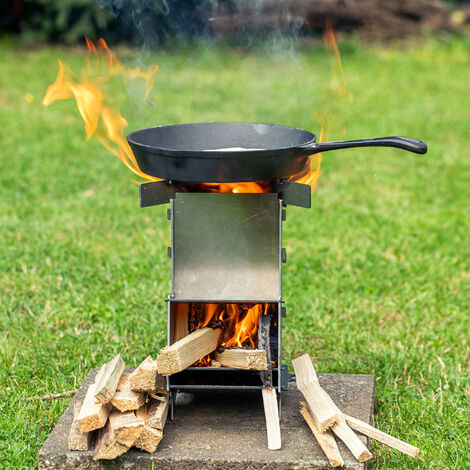 BBQ-Toro Rocket Stove RAKETE 1, Stufa a razzo in acciaio inox