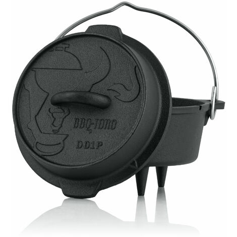 BBQ-Toro Dutch Oven DO1P, pentola in ghisa Premium da 1,8 l, pentola in ghisa (1/5)