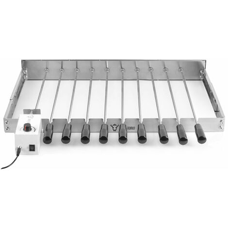 BBQ-Toro Attacco per griglia in acciaio inox 10 spiedini 58 x 26-40 cm, motore a sinistra