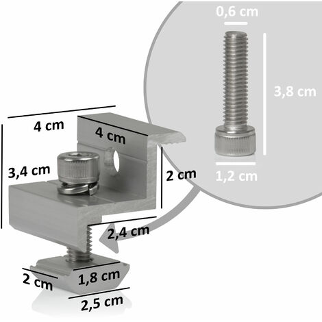 2 X morsetto in alluminio – Barra per PKW/PKW morsetto in alluminio, Travi, 1,30 – 1,67 m tipo di montaggio, Coni per airlin Ferroviario