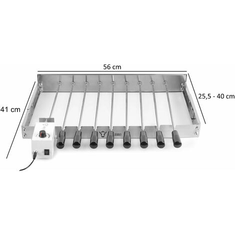 Set Di 10 Spiedini In Acciaio Inox Per Barbecue, Spiedini Piatti In Metallo Da 40 Cm 87063501