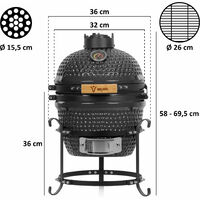 BBQ-Toro Grill A Sfera Carbone Ø57cm - Con Ripiano, Griglia Ø54.5cm, Cassetto Cenere, Ruote - Foto 5