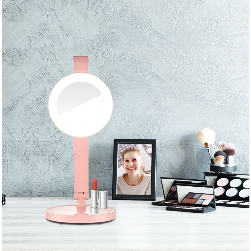 Lampe de table avec miroir de maquillage 8W CCT et régulable
