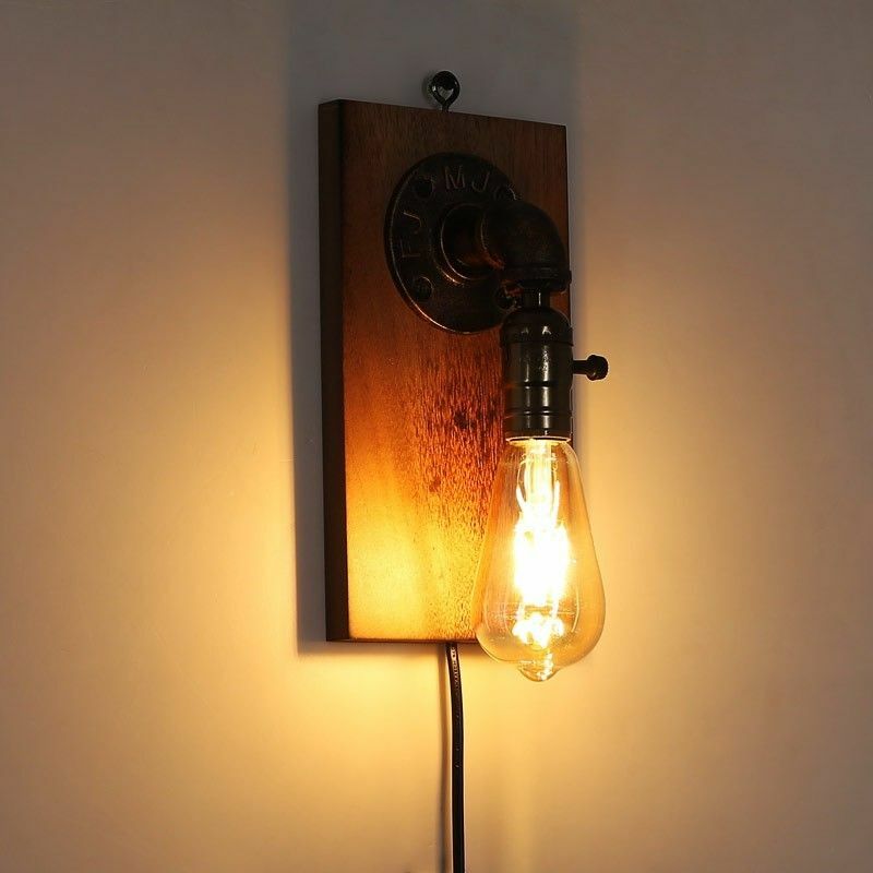 Lampe murale vintage PENDOL avec prise Noir