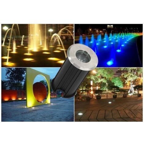 Spot LED encastrable au sol extérieur RGB 18W 12V DC IP67 RGB