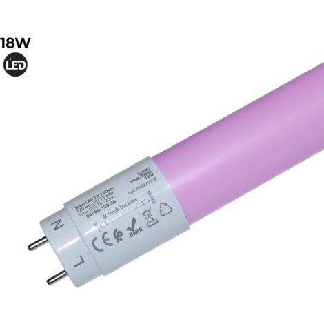 Barcelona Led – Tube LED T8 120cm 18W – Couleur de lumière RGB – Angle d'ouverture 300º – IP20 – Tension 220V pour éclairage décoratif