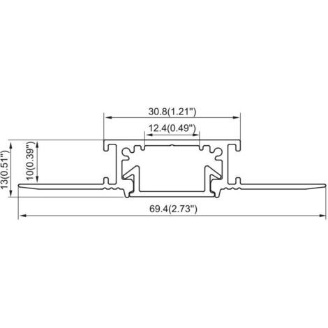 Diffuseur noir pour profilé aluminium d'intégration (2m)