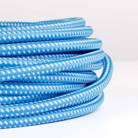 Câble électrique rond enrobé d'un tissu effet soie de couleur (1/5)