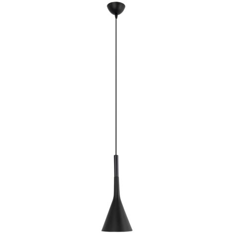 Barcelona Led – Suspension moderne conique E27 – Aluminium noir – IP20 pour intérieur – Câble réglable 83 cm – Ø149 mm – 60W max
