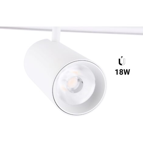 Spot LED sur rail magnétique 48V - 18W - Blanc - Blanc Chaud