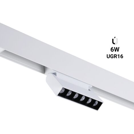 Spot LED linéaire orientable sur rail magnétique 48V - 6W - - Blanc Neutre