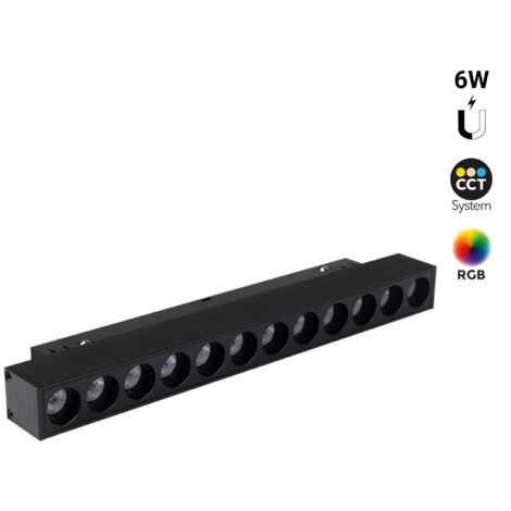 Spot linéaire sur rail magnétique RGB + CCT - 6W - UGR18 - Mi (1/5)