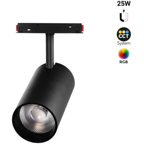 Spot LED sur rail magnétique RGB + CCT - 48V - 25W - Mi Light -