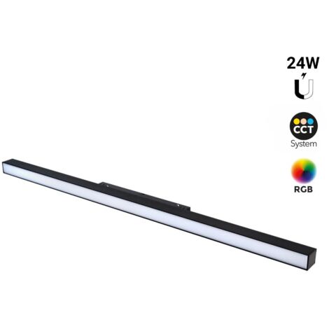 Spot linéaire opale sur rail magnétique RGB + CCT - 24W - Mi (1/5)