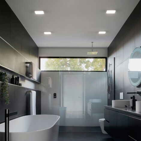 Twocolur 24W Plafonnier LED Dimmable Ultra Mince, IP44 Étanche 2700