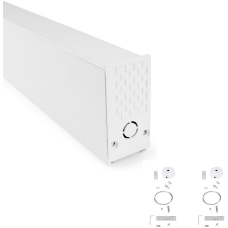 Rail magnétique 48V + kit de suspension - 1 mètre - Blanc