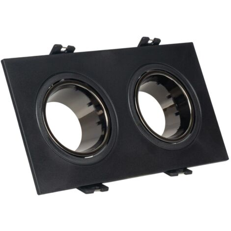 Collerette downlight carrée double orientable GU10 / MR16 - - Gris-Noir (1/5)