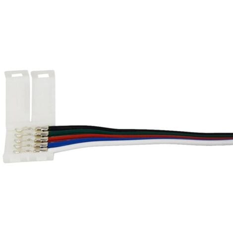 5x 15cm RGBW LED Clip Connecteur Avec Fil Pour 12mm RGBW LED