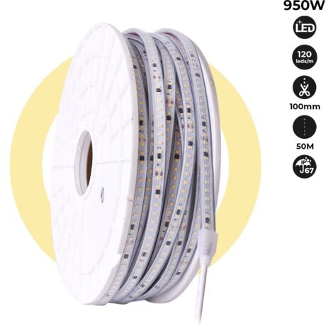 Ruban LED 220V - 950W (6000xSMD2835) 12mm - Extérieur : IP67 -