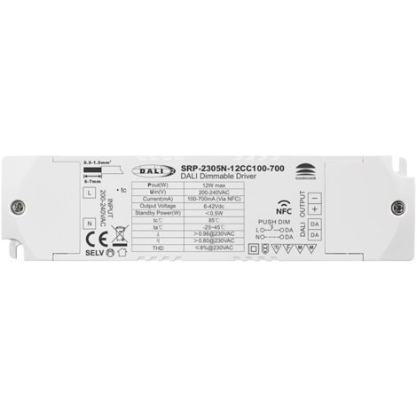Driver DALI DT6 monochrome dimmable 220-240V - Sortie 6-42V DC - (1/3)